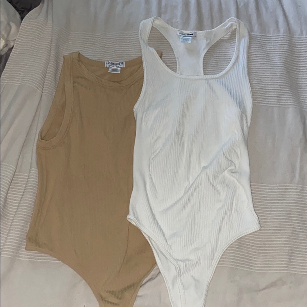 Two fashion nova bodysuits size S/M